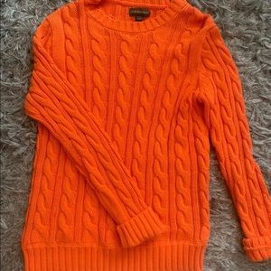 Jcrew cable knit orange sweater
